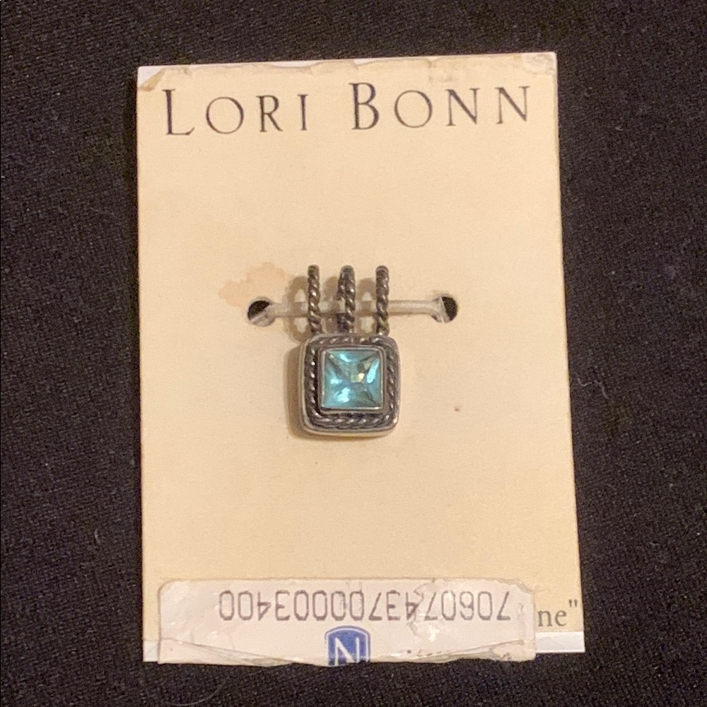 NWT Lori Bonn 925 Sterling Silver Slide Charm March Birthstone